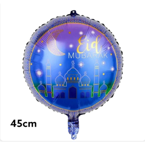 Eid Mubarak decoration big blue balloon
