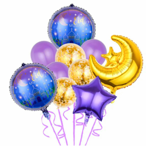 10 pcs Eid Mubarak decoration balloon set
