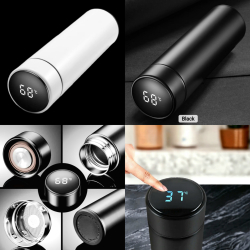 Thermos bottle with LED temperature guage