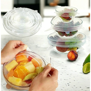 Reusable silicone stretch food covers - 6 pcs